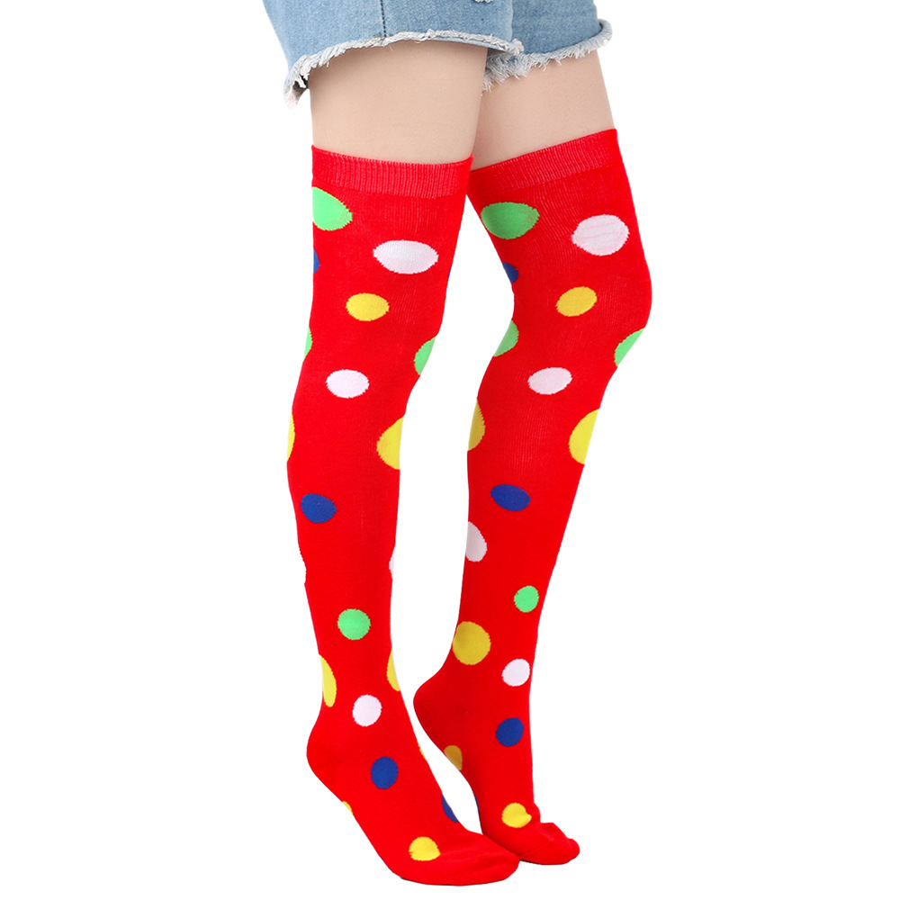 Womens Fashion Colorful Polka Dot Over-the-Knee Socks
